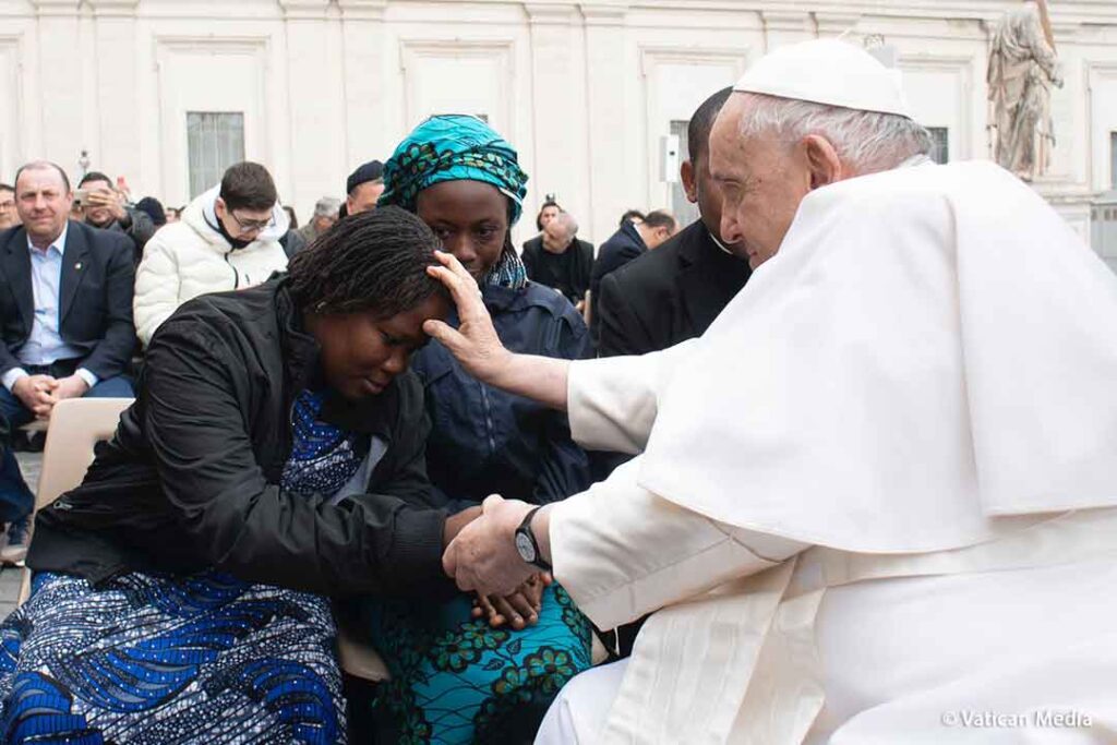 The Pope met several times with victims of persecution and discrimination